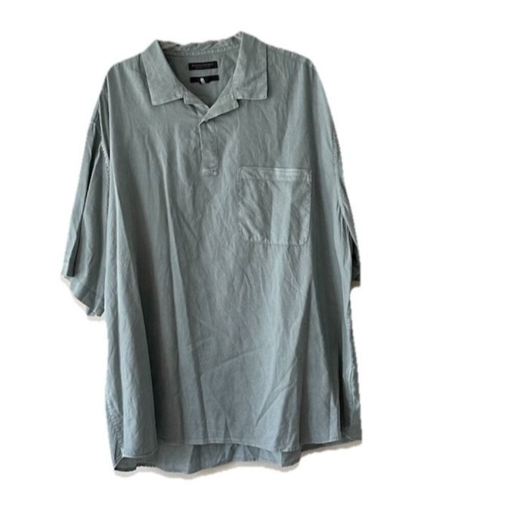 Banana Republic Organic Cotton Relaxed Fit Long Sleeve Shirt Size XXL Tall Green